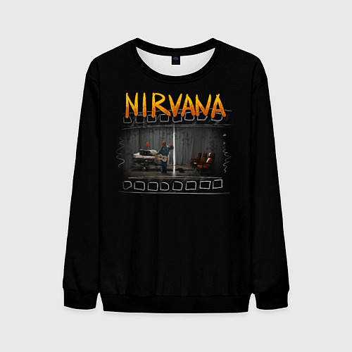 Мужской свитшот Nirvana отрывок / 3D-Черный – фото 1