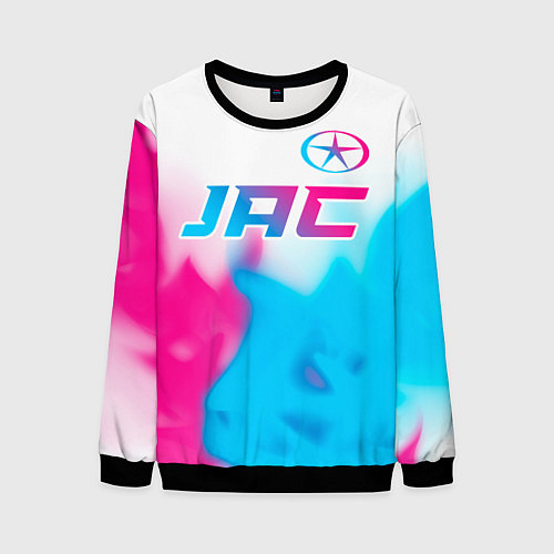 Мужской свитшот JAC neon gradient style: символ сверху / 3D-Черный – фото 1
