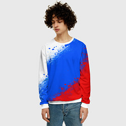 Свитшот мужской Флаг России - триколор, цвет: 3D-белый — фото 2