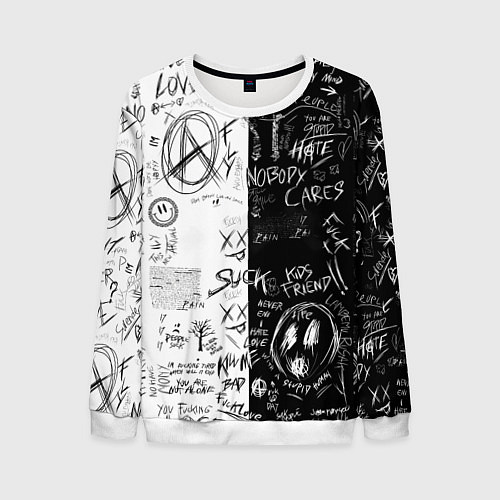 Мужской свитшот Dead inside mood ZXC / 3D-Белый – фото 1