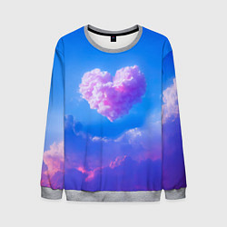 Свитшот мужской Облако в форме сердца, цвет: 3D-меланж