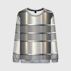 Мужской свитшот Металлические полосы - текстура алюминия