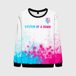 Мужской свитшот System of a Down neon gradient style: символ сверх