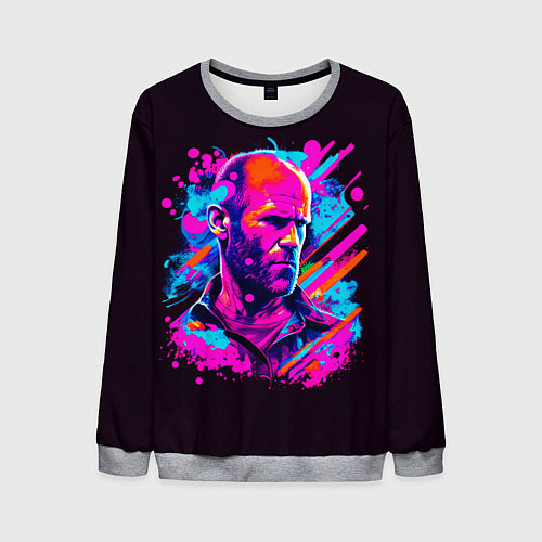 Мужской свитшот Jason Statham - pop art / 3D-Меланж – фото 1