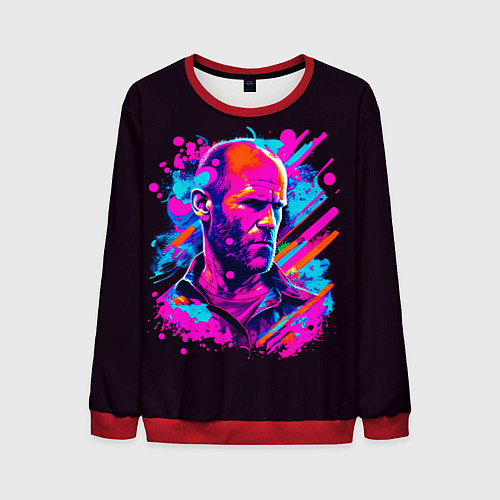 Мужской свитшот Jason Statham - pop art / 3D-Красный – фото 1