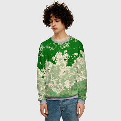 Свитшот мужской Абстракция в зелёных тонах, цвет: 3D-меланж — фото 2