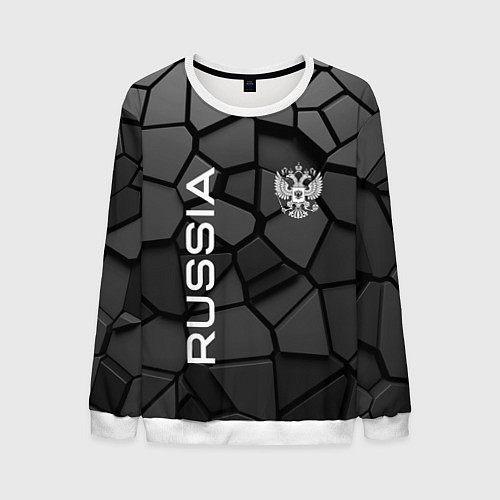 Мужской свитшот Черная броня Россия / 3D-Белый – фото 1