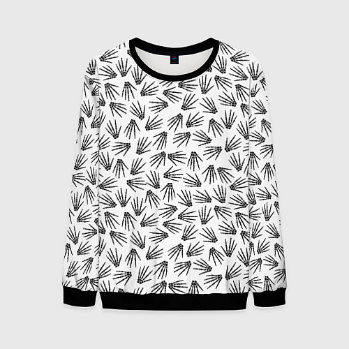 Мужской свитшот Ладонь скелета / 3D-Черный – фото 1