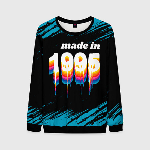 Мужской свитшот Made in 1995: liquid art / 3D-Черный – фото 1