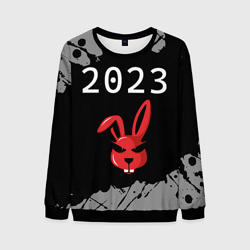 Мужской свитшот НГ Кролик суровый / 3D-Черный – фото 1