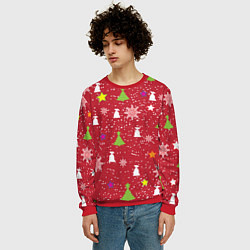 Свитшот мужской Red new year, цвет: 3D-красный — фото 2