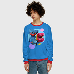 Свитшот мужской Poppy Playtime Хагги Вагги и Бокси Бу, цвет: 3D-красный — фото 2
