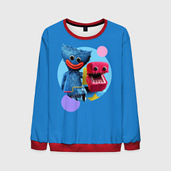 Свитшот мужской Poppy Playtime Хагги Вагги и Бокси Бу, цвет: 3D-красный