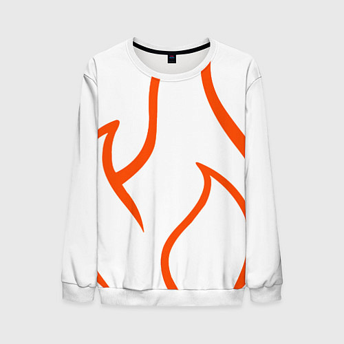 Мужской свитшот Огненные красные полосы / 3D-Белый – фото 1