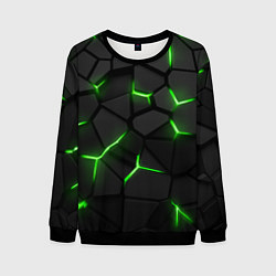 Свитшот мужской Green neon steel, цвет: 3D-черный