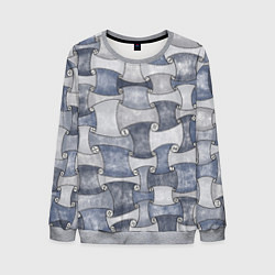 Свитшот мужской Джинсовый паттерн, цвет: 3D-меланж