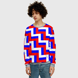 Свитшот мужской Плетение триколор, цвет: 3D-меланж — фото 2