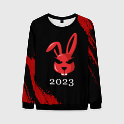 Свитшот мужской Кролик 2023 суровый, цвет: 3D-черный