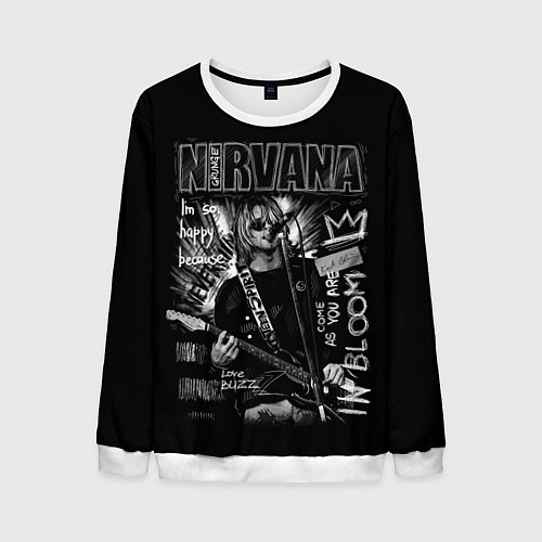 Мужской свитшот Nirvana Song life / 3D-Белый – фото 1