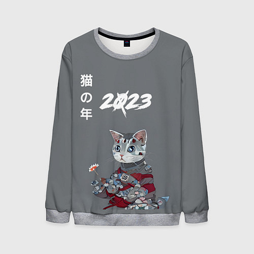 Мужской свитшот Год Кота 2023 - Year of the Cat 2023 / 3D-Меланж – фото 1