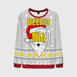Свитшот мужской Свитер с пивом beerd, цвет: 3D-красный