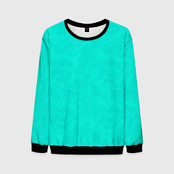 Свитшот мужской Яркий бирюзовый текстурированный, цвет: 3D-черный