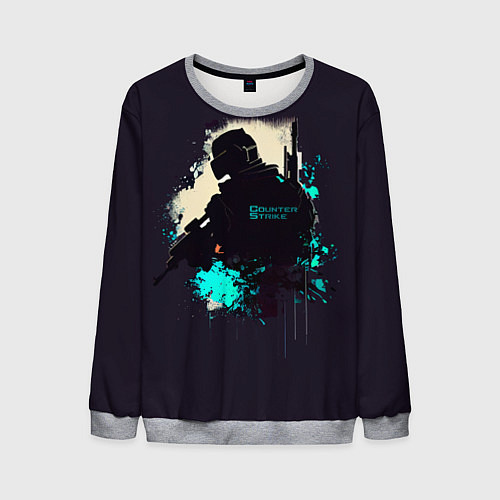Мужской свитшот CS GO Art / 3D-Меланж – фото 1