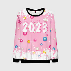 Свитшот мужской White and pink 2023, цвет: 3D-черный