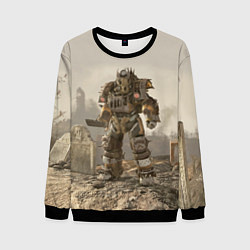 Свитшот мужской Bone raider power armor skin in fallout, цвет: 3D-черный
