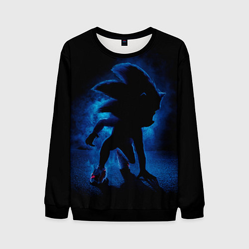 Мужской свитшот Sonic - dark theme / 3D-Черный – фото 1