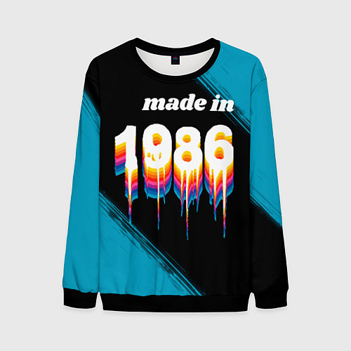 Мужской свитшот Made in 1986: liquid art / 3D-Черный – фото 1