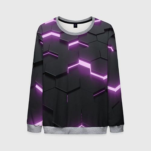 Мужской свитшот Абстрактные шестиугольники / 3D-Меланж – фото 1