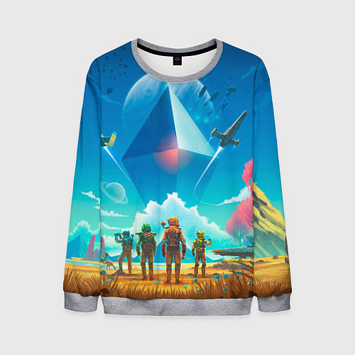 Мужской свитшот No Mans Sky / 3D-Меланж – фото 1