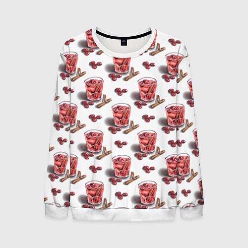 Мужской свитшот Глинтвейн с корицей / 3D-Белый – фото 1