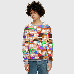 Свитшот мужской Разные прикольные люди, цвет: 3D-меланж — фото 2