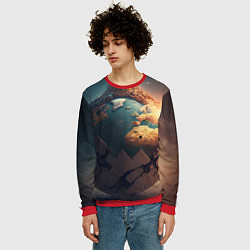 Свитшот мужской Чудесный мир и волшебный город, цвет: 3D-красный — фото 2
