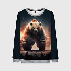 Свитшот мужской Медведь-танк, цвет: 3D-меланж