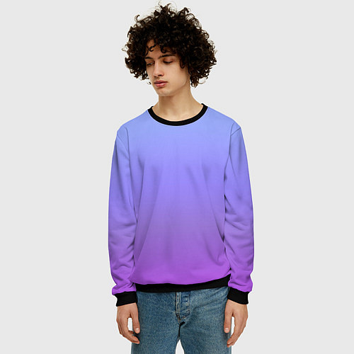 Мужской свитшот Фиолетовый градиент / 3D-Черный – фото 3