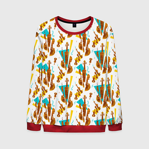 Мужской свитшот Супрематические скрипки / 3D-Красный – фото 1