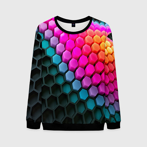 Мужской свитшот Шейповые грани / 3D-Черный – фото 1