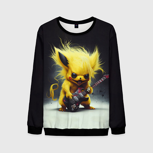 Мужской свитшот Rocker Pikachu / 3D-Черный – фото 1