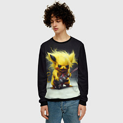Свитшот мужской Rocker Pikachu, цвет: 3D-черный — фото 2