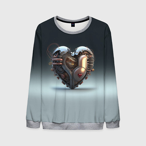 Мужской свитшот Кибер сердце / 3D-Меланж – фото 1