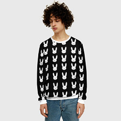 Свитшот мужской Bunny pattern black, цвет: 3D-белый — фото 2