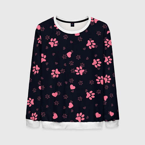 Мужской свитшот Лапки котиков / 3D-Белый – фото 1