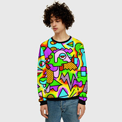 Свитшот мужской Psychedelic acid, цвет: 3D-черный — фото 2