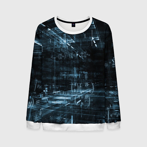 Мужской свитшот Формулы подсказки / 3D-Белый – фото 1