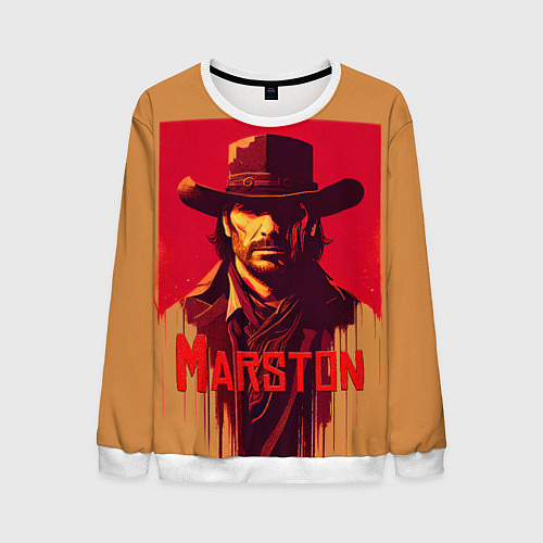 Мужской свитшот John Marston poster / 3D-Белый – фото 1