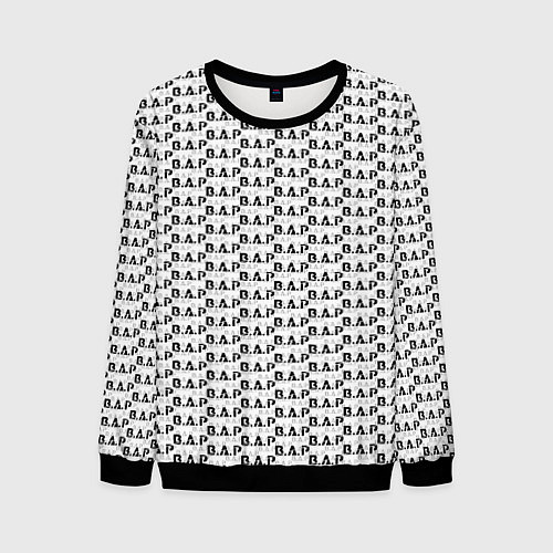 Мужской свитшот B A P pattern logo / 3D-Черный – фото 1