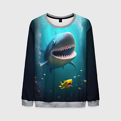 Свитшот мужской Я акула туруру, цвет: 3D-меланж